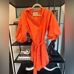 Brochu Walker Bright Orange Shirt Dress